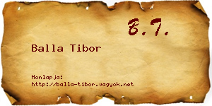 Balla Tibor névjegykártya